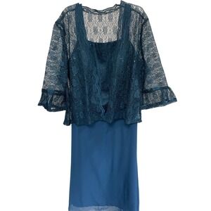 Gown Gallery Mother of the Bride Dress Teal  Blue Size 24W Brand New With Tags